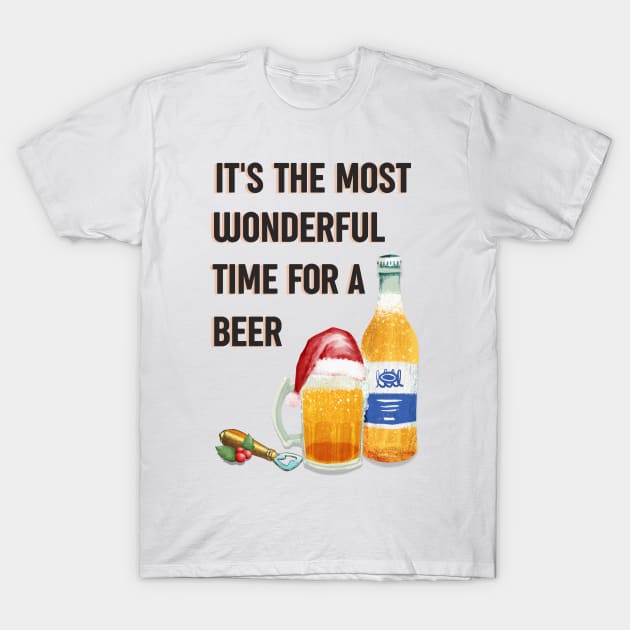 Alternative Christmas design - wonderful time for a beer T-Shirt by OYPT design